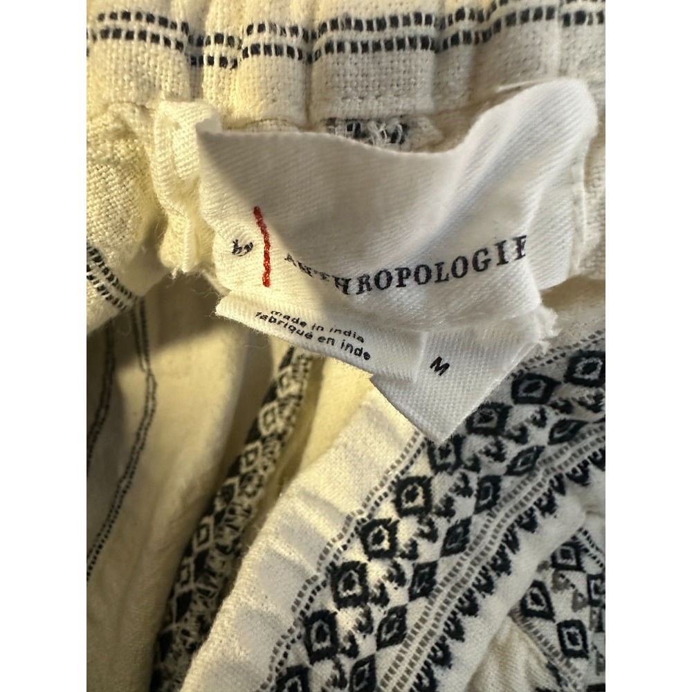 by Anthropologie Essential Beach Pant Cream Black Tribal Stripe Tassel Medium - Picture 7 of 15